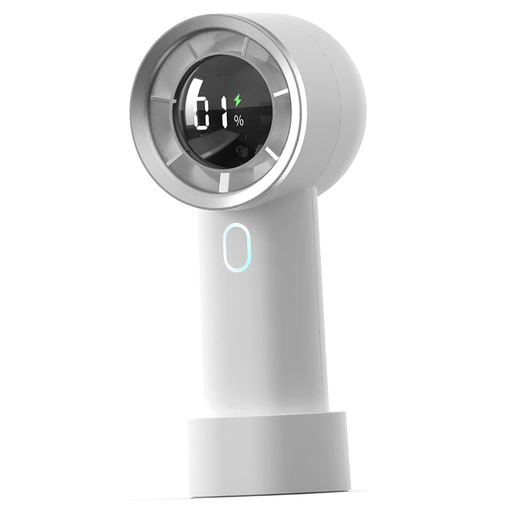 Techsuit - Kézi Ventilátor (HX130) - Digitális Kijelző, Ultra Csendes, 1200mAh - Fehér
