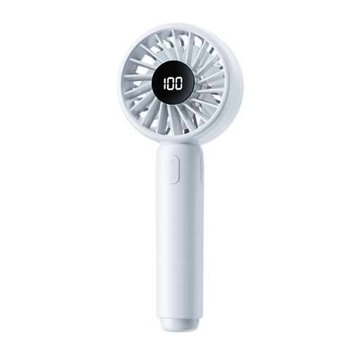 Techsuit - Mini Hordozható Kézi Ventilátor (CT-110) - LED digitális kijelzővel, USB újratölthető, nagy sebességű - Fehér