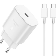 JELLICO fali töltő EU25 PD 25W 1xUSB-C + kábel USB-C - USB-C Fehér