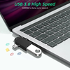  Techsuit - OTG Adapter TwoVoltX (A16) - 3 az 1-ben, USB Micro-USB + Type-C, Plug and Play, Alumínium ötvözet - Fekete - 2. kép