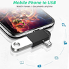  Techsuit - OTG Adapter TwoVoltX (A16) - 3 az 1-ben, USB Micro-USB + Type-C, Plug and Play, Alumínium ötvözet - Fekete - 4. kép