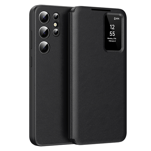 Techsuit - SmartView Sorozat - Samsung Galaxy S24 Ultra - Fekete tok Techsuit - SmartView Sorozat - Samsung Galaxy S24 Ultra - Fekete tok