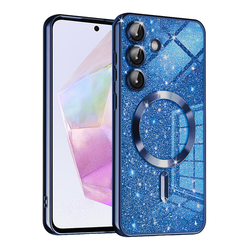 Techsuit - Luxus Csillogó MagSafe - Samsung Galaxy A35 5G - Mélykék tok Techsuit - Luxus Csillogó MagSafe - Samsung Galaxy A35 5G - Mélykék tok