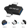  Techsuit - OTG Adapter AluCoreX (A15) - 3 az 1-ben, USB-ről Micro-USB-re + Type-C, Csatlakoztat és Játszik, Alumínium Ötvözet - Fekete - 1. kép