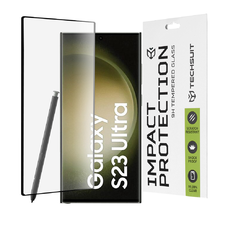 Techsuit - 111D Teljes Borítás / Teljes Ragasztás Üveg / 3D Ívelt Képernyő - Samsung Galaxy S23 Ultra - Fekete üvegfólia