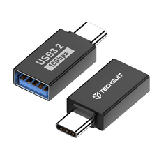  Techsuit - OTG Adapter AluCoreX (A14) - USB-ről Type-C-re, 10 Gbps, Plug and Play, Alumínium ötvözet, Gyors adatátvitel - Fekete