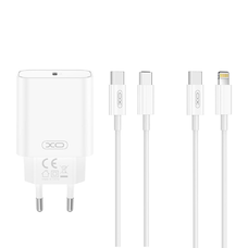 XO fali töltő CE32 PD 20W 1x USB-C fehér + USB-C - USB-C kábel