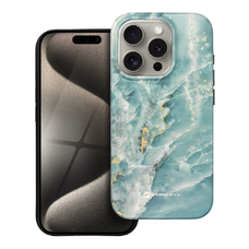 FORCELL F-PROTECT Mirage, Military Drop-Tested tok MagSafe kompatibilitással, IPHONE 15 PRO, zöld márvány