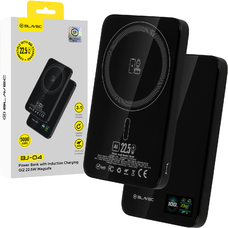 Blavec Power Bank 5000mAh BJ-04 Ultra Slim 7,8mm - Type C - 22,5W mágneses Magsafe 3 az 1-ben (PBBJ04-MC5B) fekete