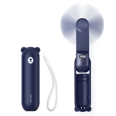 Jisulife Kézi Ventilátor Life8 Mini Hordozható USB Ventilátor Power Bankkal és Zseblámpával - Kék