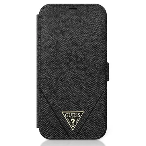 iPhone 12 Pro MAX Guess Saffiano GUFLBKP12LVSATMLBK fliptok fekete