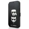 iPhone 12 Pro MAX Karl Lagerfeld KLFLBKP12LSAKICKCBK Saffiano Karl Choupette fliptok fekete - 0. kép