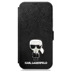 iPhone 12 mini Karl Lagerfeld KLFLBKP12SIKMSBK Saffiano Ikonik Metal fliptok fekete - 0. kép