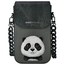 Nimmy Big Eyed Pet 2.0 Panda Telefontáska - Fekete