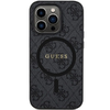 Guess 4G Collection Bőr Fém Logó MagSafe Tok iPhone 14 Pro Max - Fekete tok - 1. kép