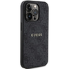 Guess 4G Collection Bőr Fém Logó MagSafe Tok iPhone 14 Pro Max - Fekete tok - 2. kép