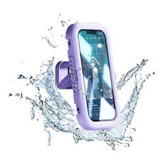  Techsuit - Telefon Tartó (LC-999) - Fali Doboz Tok, Páramentes, Kihúzható, Állítható, Vízálló, 4-7 hüvelykes Telefonokhoz - Lila