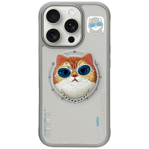 Nimmy Glasses Cool Cat MagSafe iPhone 16 Pro Max tok - Szürke Nimmy Glasses Cool Cat MagSafe iPhone 16 Pro Max tok - Szürke