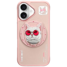 Nimmy Glasses Cool Cat MagSafe tok iPhone 16 - Rózsaszín tok