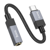 Adapter AUX USB C (férfi) - Jack 3,5 mm (női) Hoco UPA32C fekete - 1. kép