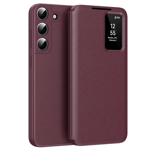  Techsuit - SmartView sorozat - Samsung Galaxy S22 5G - Piros tok