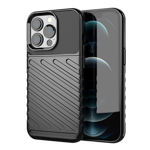 Thunder Case Rugalmas Erős Strapabíró Tok TPU Tok iPhone 13 Pro-hoz fekete tok Thunder Case Rugalmas Erős Strapabíró Tok TPU Tok iPhone 13 Pro-hoz fekete tok