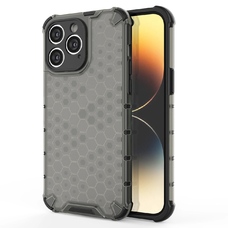 Honeycomb sorozatú páncélozott hibrid iPhone 14 Pro fekete tok
