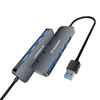 USB-A Hub Wozinsky WHS080YSS 4 x USB-A 3.0 egyedi kapcsolókkal, alumínium, 30 cm-es kábel - szürke - 0. kép