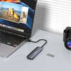 USB-A Hub Wozinsky WHS080YSS 4 x USB-A 3.0 egyedi kapcsolókkal, alumínium, 30 cm-es kábel - szürke - 3. kép