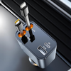  Techsuit - Prémium Autós Töltő LuxVolt (C1) - Visszahúzható USB-C és Lightning Kábelekkel, USB, USB-C, 120W, 180 Fokos Forgathatóság - Szürke - 0. kép