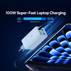  Baseus - GaN6 Pro Fali Töltő (P10162705312-00) - 2x USB, 2x Type-C, 100W, Type-C Kábellel, 100W, 20V, 5A, 1m - Kék - 2. kép