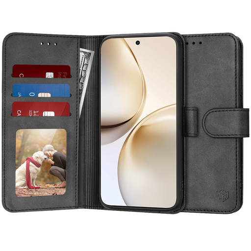 Techsuit - Naplókönyv - Realme 14 Pro+ - Fekete tok Techsuit - Naplókönyv - Realme 14 Pro+ - Fekete tok