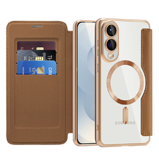  Techsuit - SmartMag Könyv Tok - Samsung Galaxy S25 Edge - Barna tok