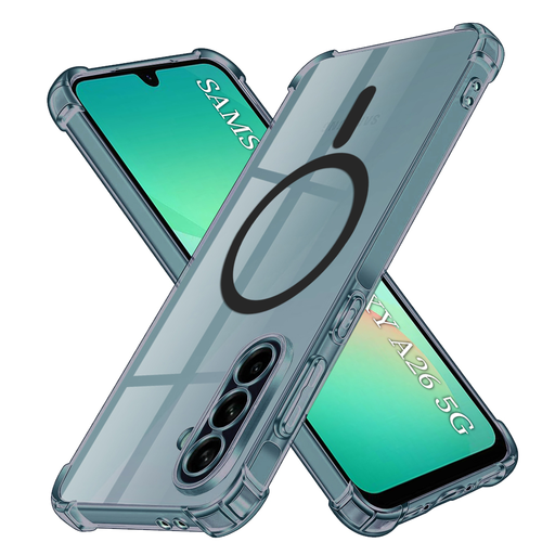  Techsuit - Ütésálló Átlátszó Szilikon MagSafe - Samsung Galaxy A26 5G - Füst Fekete tok