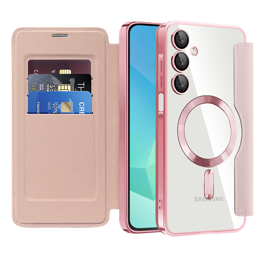  Techsuit - SmartMag Könyv Tok - Samsung Galaxy A16 4G / A16 5G - Rózsaszín tok