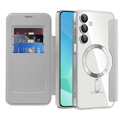 Techsuit - SmartMag könyvtok - Samsung Galaxy A16 4G / A16 5G - Szürke tok Techsuit - SmartMag könyvtok - Samsung Galaxy A16 4G / A16 5G - Szürke tok