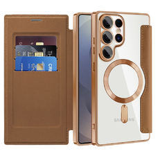  Techsuit - SmartMag Képernyővédő Tok - Samsung Galaxy S25 Ultra - Barna tok