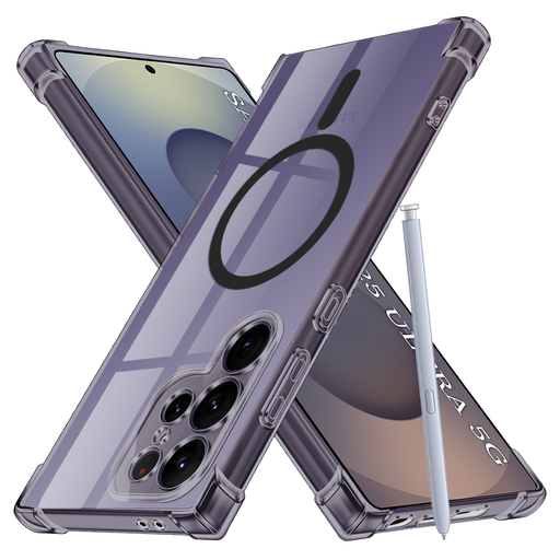 Techsuit - Ütésálló Átlátszó Szilikon MagSafe Tok - Samsung Galaxy S25 Ultra - Füst Fekete tok Techsuit - Ütésálló Átlátszó Szilikon MagSafe Tok - Samsung Galaxy S25 Ultra - Füst Fekete tok