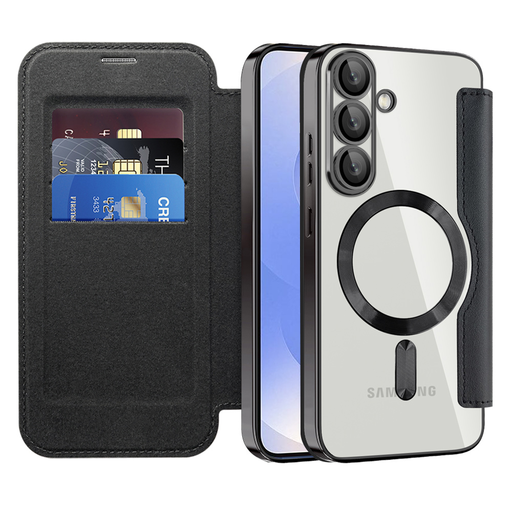 Techsuit - SmartMag Könyvtok - Samsung Galaxy S25 Plus - Fekete tok Techsuit - SmartMag Könyvtok - Samsung Galaxy S25 Plus - Fekete tok