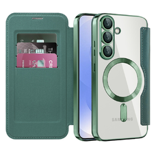  Techsuit - SmartMag könyvtok - Samsung Galaxy S25 Plus - Zöld tok