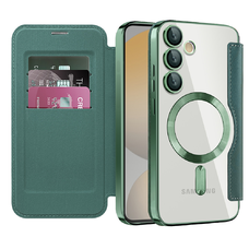  Techsuit - SmartMag Könyv Tok - Samsung Galaxy S24 FE - Zöld tok