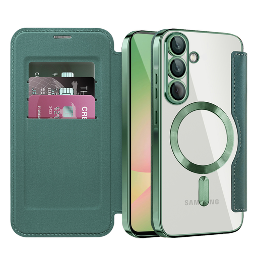Techsuit - SmartMag Könyvtok - Samsung Galaxy A56 5G - Zöld tok Techsuit - SmartMag Könyvtok - Samsung Galaxy A56 5G - Zöld tok