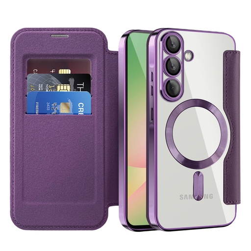 Techsuit - SmartMag Könyvtok - Samsung Galaxy A56 5G - Lila tok Techsuit - SmartMag Könyvtok - Samsung Galaxy A56 5G - Lila tok