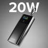 SBS 10000mAh PD 20W Powerbank, LCD kijelzős beépített USB-C kábellel - Szürke - 0. kép