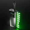 SBS 10000mAh PD 20W Powerbank, LCD kijelzős beépített USB-C kábellel - Szürke - 1. kép
