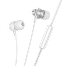 HOCO vezetékes fülhallgatók Jack 3,5 mm mikrofonnal M110 ezüst