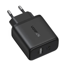 Ugreen X227 20W GaN fali töltő 1x USB-A 1x USB-C - Fekete