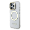 Guess IML Gold Outline Stand Camera Frame MagSafe tok iPhone 16 Pro-hoz Átlátszó Tok - 0. kép