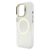 Guess IML Gold Outline Stand Camera Frame MagSafe tok iPhone 16 Pro-hoz Átlátszó Tok - 3. kép