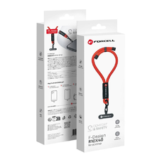 FORCELL F-DESIGN R10X40 csuklópánt mobiltelefonhoz állítható hosszúsággal (maximum 20 cm a hurokban) piros